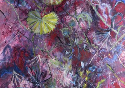 Original painting in mixed media of month of November by artist ronnie cruwys